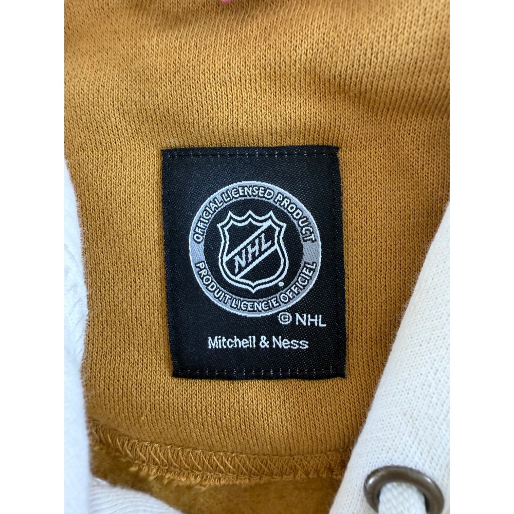 Mitchell & Ness Pittsburgh Penguins NHL Dusted Fleece Varsity Jacket Gold Large - Picture 9 of 13